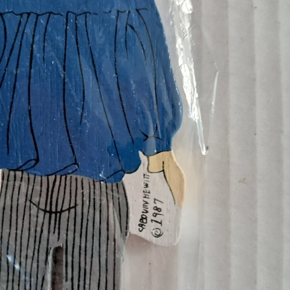Ornaments Artist Signed Newkirk Painted Wood Kids w Greeting Christmas